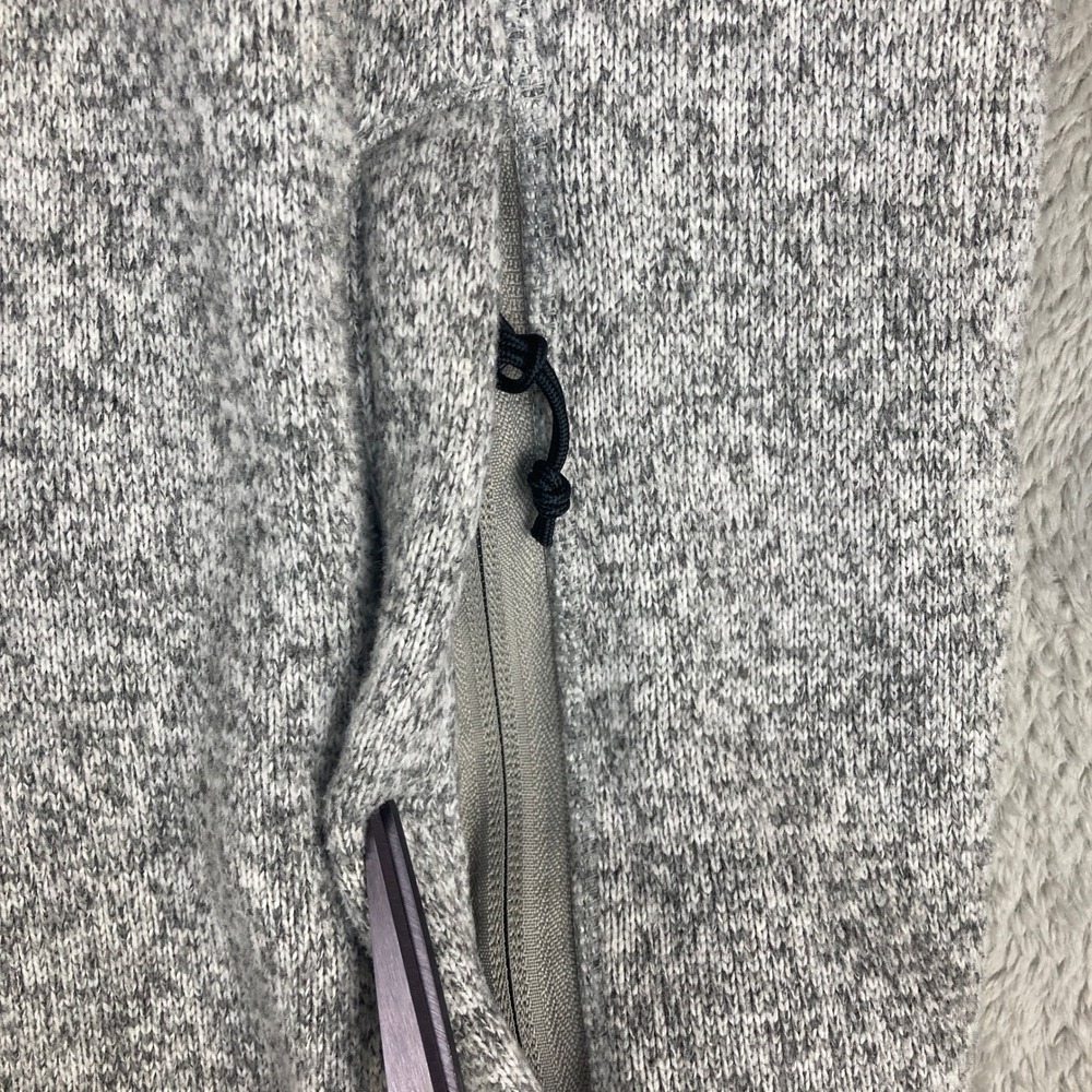 Cabelas Heathered Fleece Pullover Sweater Gray Zipper Pockets Men's XL - Picture 4 of 10